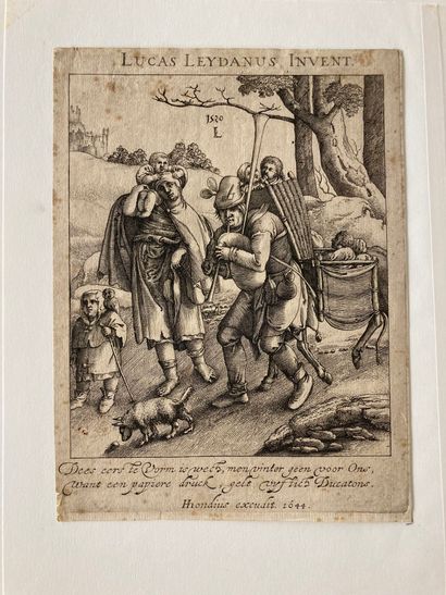Lucas DE LEYDE (1494-1533), d'après L'Espiègle or Uylenspiegel Burin. A very nice...
