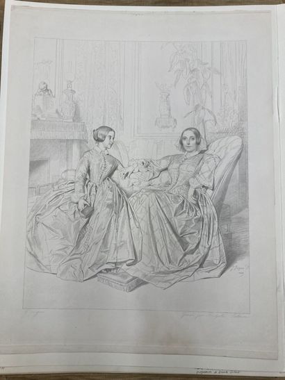 Jean-Auguste Dominique INGRES (1780-1867), d'après Marie d'Agoult et sa fille Claire-La...