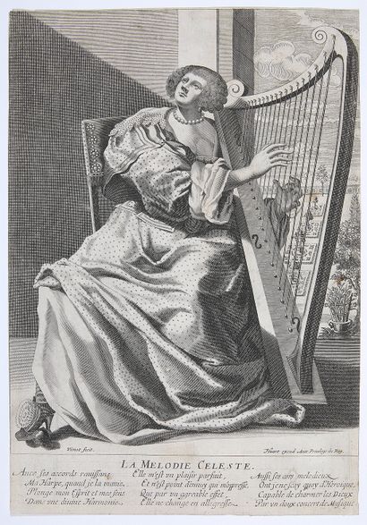 Nicolas VIENNOT (c. 1630) La Mélodie Céleste
Burin. Très belle épreuve coupée au...