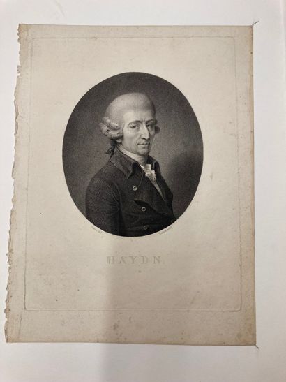 JOSEPH HAYDN Reunion of nine portraits of Haydn
By Darcis, L. Benoist, Fonrouge,...