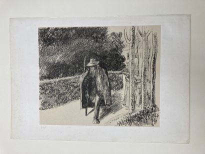 Camille PISSARRO (1830-1903) Beggar with a crutch, 1897
Lithograph on chine appliqué....