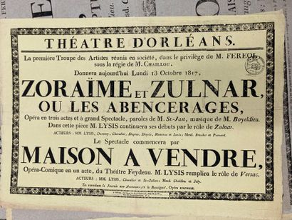 null AFFICHES
Affiches pour le Théatre d'Orléans, spectacles lyriques, troupes d'artistes
Affiches...
