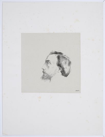 Odilon REDON (1840-1916) Portrait of M. Llobet, guitarist, 1908
Original lithograph....