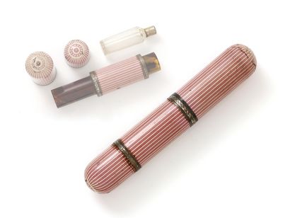 null 
Cylindrical case with messages and perfume with double compartment, out of...