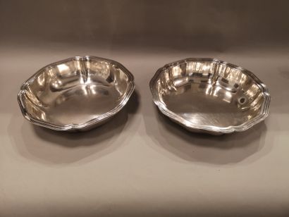 null Two silver and silver-plated metal bowls. One by Bointaburet, Paris, 20th century....