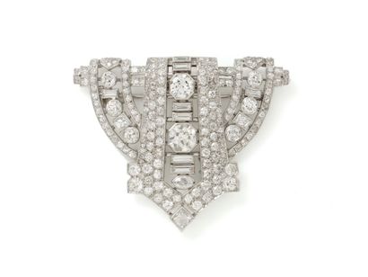 null Elegant brooch clip transformable in gold 750 and platinum 850 thousandths,...