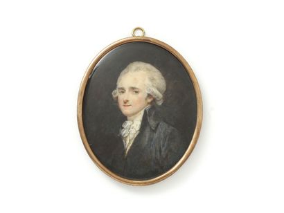 null Charles HENARD (1757-1812). Portrait miniature ovale peint sur ivoire d’un homme...