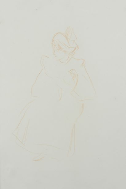Jean-Louis FORAIN (1852-1931) Étude de femme assise
Deux dessins, un au crayon conté...
