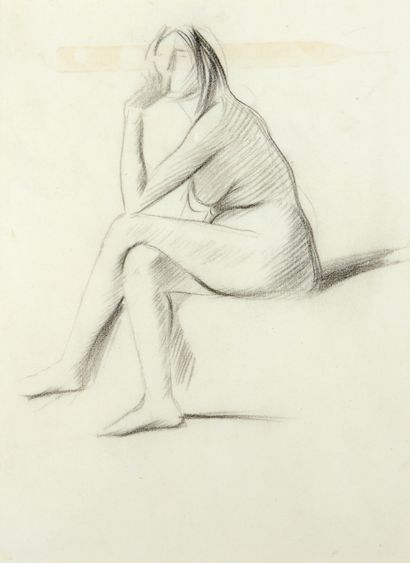 Jean-Louis FORAIN (1852-1931) Femme nue assise
Modèle nu debout
Trois dessins au...