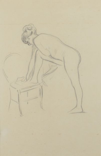 Jean-Louis FORAIN (1852-1931) Après le bain
Dessin au crayon noir.
34 x 22 cm