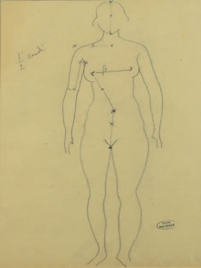 André DERAIN (1880-1954) The proportions of the body
Study of a kite
Two drawings,...