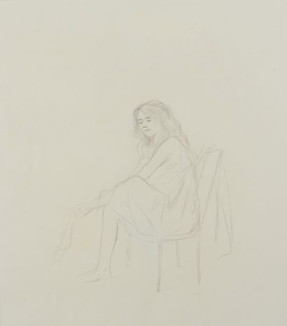 Jean-Louis FORAIN (1852-1931) Étude de femme assise
Deux dessins, un au crayon conté...