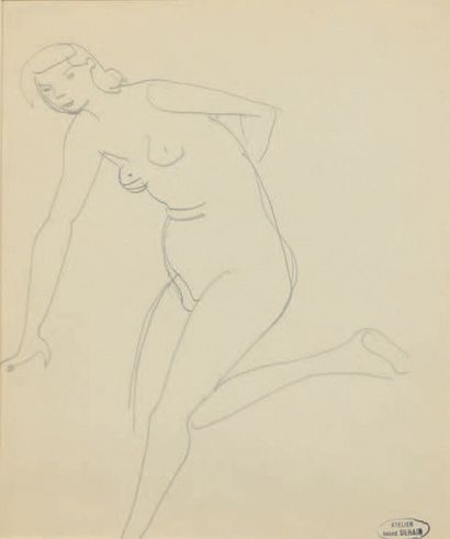 André DERAIN (1880-1954) Modèle nu de profil
Modèle nu de trois-quart
Deux dessins...