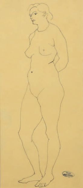 André DERAIN (1880-1954) Nu debout les bras derrière le dos
Deux dessins sur papier...