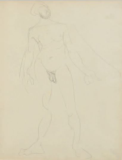 Albert Marquet (1875-1947) Académie d'homme
Dessin au crayon noir.
26,5 x 20 cm
