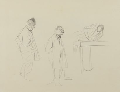 Jean-Louis FORAIN (1852-1931) Chagrin
Au tribunal
Deux dessins à l'encre.
28 x 22...