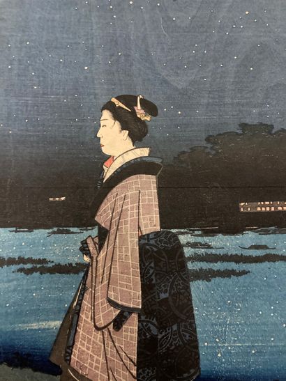 Utagawa Hiroshige (1797-1858) Oban tate-e de la serie Meisho Edo hyakkei, les Cent...