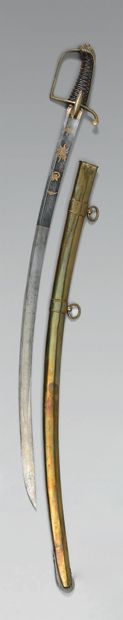 Light cavalry officer's sword, brass single-branch...
