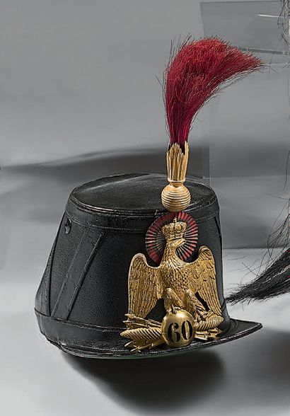 Officer's shako of the 60th regiment, entirely...