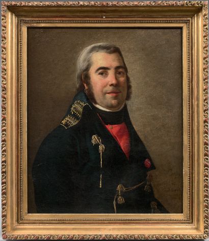 A. Bally Portrait of an officer, probably commissioner of wars, long hair and sideburns,...