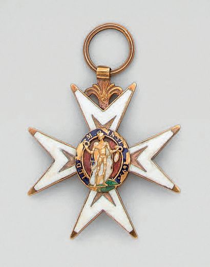 null Gold knight's cross of the order of Saint-Louis, modified under Louis-Philippe,...