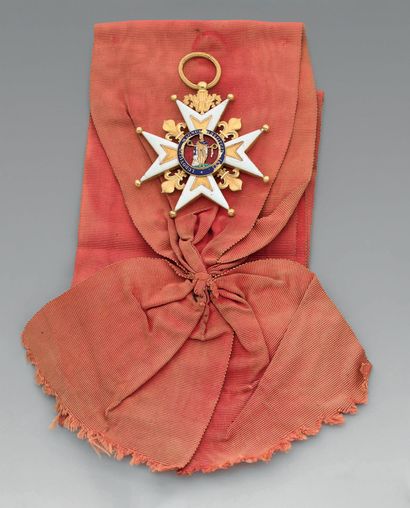 null Bijou de grand-croix de l'ordre de Saint-Louis en or, émaillé, anneau cannelé ;...