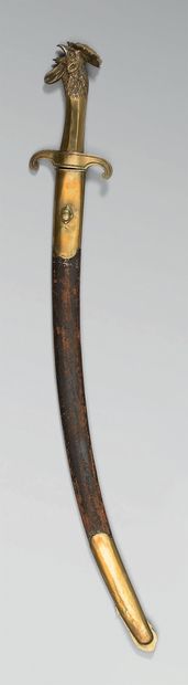 null Sapper's sabre, all-brass hilt, crossed with two downward bent quillons, octagonal...