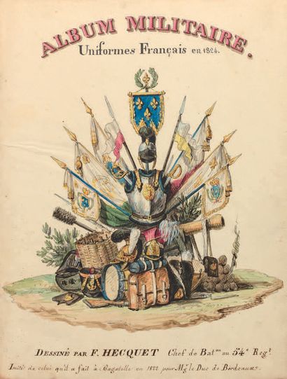 HECQUET (F., Chef de Bataillon au 54e Régiment) Album militaire. Uniformes français...