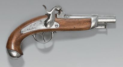 null Pistolet de gendarmerie à percussion modèle 1842, canon poinçonné : “S” et “M”...