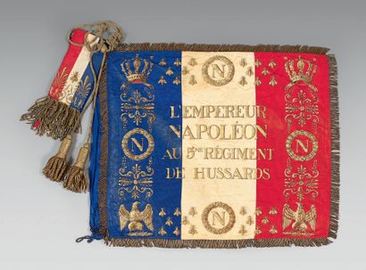 null Standard of the 5th regiment of hussars model 1812, in silk fabric, two layers...