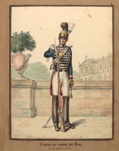 HECQUET (F., Chef de Bataillon au 54e Régiment) Military album. French uniforms in...