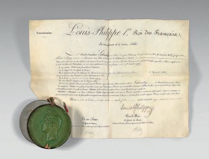  Patent of naturalization given by Louis-Philippe 1st King of the French to Sieur...