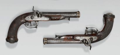 null Paire de pistolets d'officier général par Le Page arquebusier du Roi, modèles...
