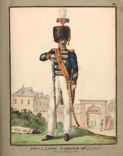 HECQUET (F., Chef de Bataillon au 54e Régiment) Military album. French uniforms in...