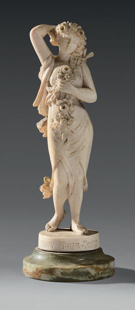 null Souvenir du général Tilho (1875/1956) : statuette art nouveau en ivoire sculpté,...
