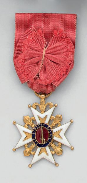 null Croix de chevalier de l'ordre du Mérite militaire en or, émaillée ; poinçon...