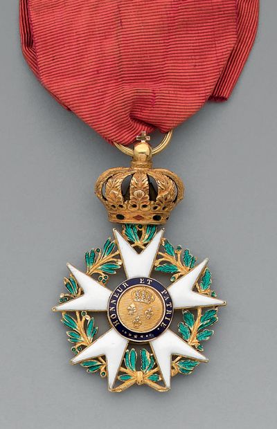 null Rare croix d'officier de l'ordre de la Légion d'honneur en or, émaillée, 3e...
