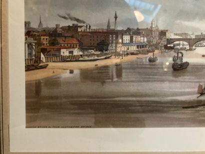 null London Bridge from Southwark Bridge 

Framed in colour, 17 x 44.5 cm, gilded...