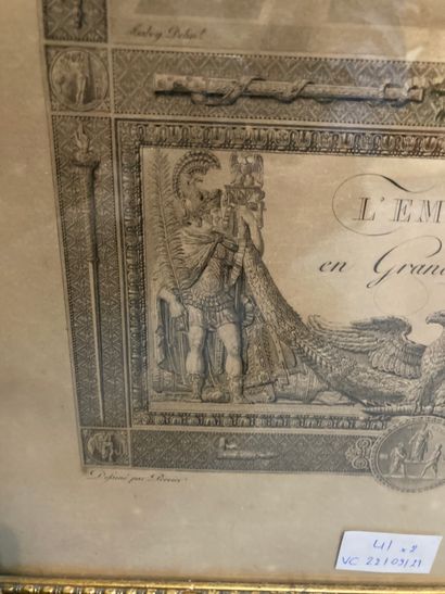 null Deux gravures représentant l'Empereur et l'Impératrice "en grand costume" d'après...