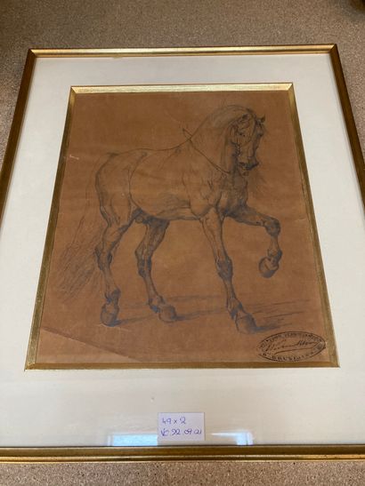 null Eugène VERBOECKHOVEN (1798/99-1881)

Horse

Two drawings, black stone, one signed...