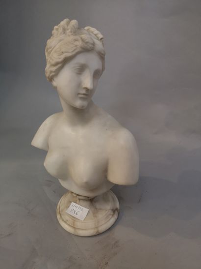null Buste d'Aphrodite en marbre blanc sur piédouche.



Haut.: 32 cm



Quelques...