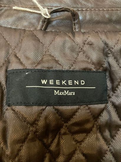 null MAX MARA Week-End. Lot de deux vestes : Une mi-longue en cuir chocolat, petit...