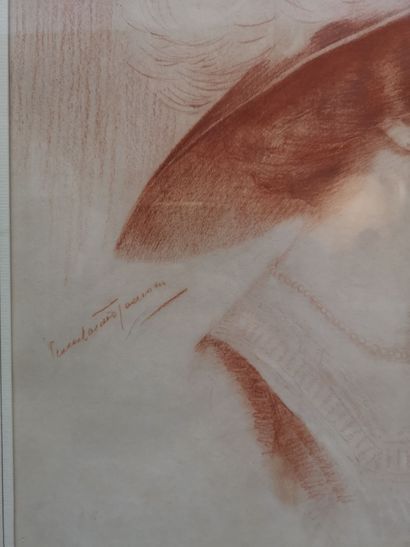 null Elégante attablée. Affiche encadrée signée Vallet 1912. Dim.: 67 x 50 cm.



ON...