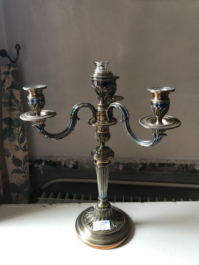 null Pair of silver plated candelabras Louis XVI style (wear)

Height : 41 cm

Sold...