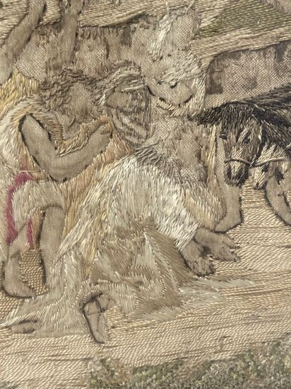 null 2 encadrés : Enluminure : scène de chasse 19 x 14 cm

Broderie sur soie : Entrée...