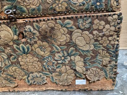null Alder core chest covered with rich floral tapestry, rectangular in shape, the...