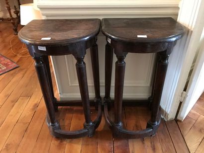  Pair of chair stools (worn, scratched, cracked,...