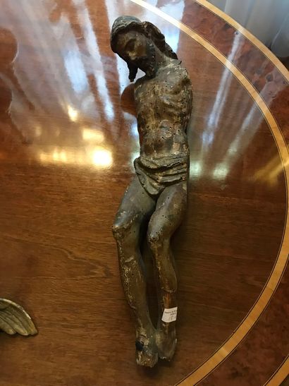null 
Christ in carved wood, formerly lacquered (without arms) (pitting and missing)




18th...