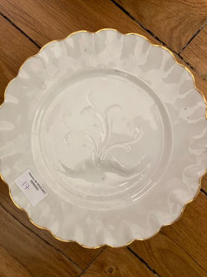  Plate and dish probably asparagus in white porcelain, Haviland, Limoges, decoration...