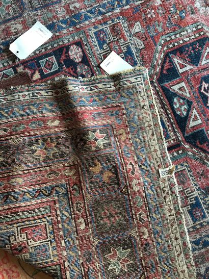 null Two carpets 

Caucasus, geometric design 250 x 130 cm (very worn)

Small Bukhara...